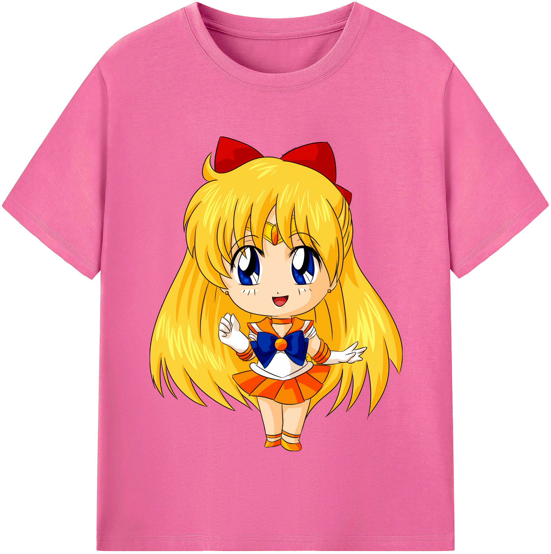 （画像用） 美少女戦士セーラームーン 愛野 美奈子 あいの みなこ Sailor Moon Aino Minako レディースカジュアルプリントTシャツ（綿100％）
